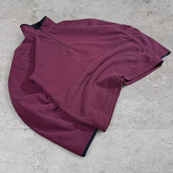 American Vintage Other - Mens vintage burgundy Old Navy Parka‎ half zip fleece pullover